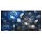 Designart - Crystal Cell Dark Blue Steel Texture - Abstract Wall Art Canvas